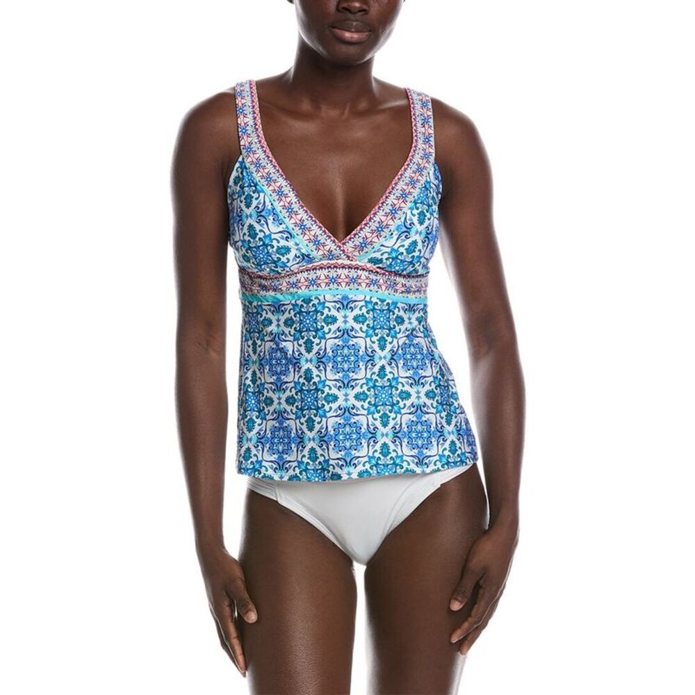 24Th And Ocean Womens  Beachside Tile Tankini Top